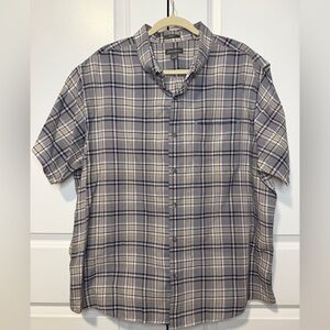 Eddie Bauer Men’s Plaid Short Sleeve Button Front Shirt Classic Fit Size 2XL